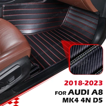 Изготовленные на Заказ Коврики из Углеродного Волокна Для Audi A8 MK4 4N D5 5-Местный 2018-2023 19 20 21 22 Футовый Ковер Аксессуары Для Интерьера Авто