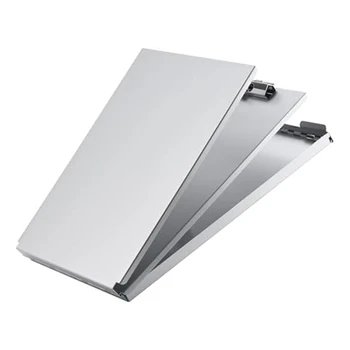 Цельнометаллический планшет для хранения из серебристо-алюминиевого сплава С 2 отделениями большой емкости, размером с букву.