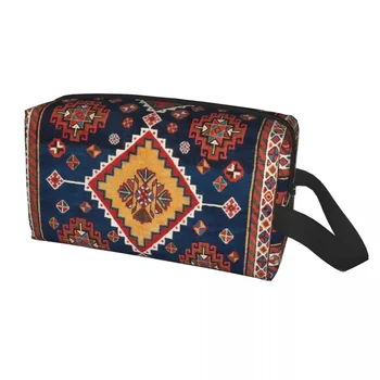 Косметичка с античным персидским ковром и богемным принтом Kawaii, большая вместительная косметичка с геометрическими этническими килимами, косметичка для хранения несессеров