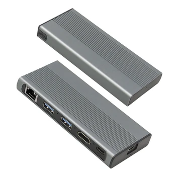 2X USB C Концентратор, Совместимый с корпусом M.2 SSD + USB3.1 + RJ45 + док-станция PD Type-C Для M.2 NVME NGFF SSD Для