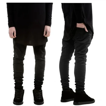 Новая осенняя мода, мужские черные джинсы-скинни, Корейские узкие брюки, мужская одежда, простые повседневные джинсовые брюки