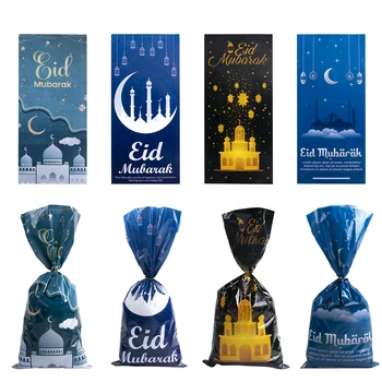 100шт Пакеты для конфет Ид Мубарак Пластиковая упаковка для печенья Подарочные пакеты Рамадан Карим Украшения Подарки для исламской Вечеринки