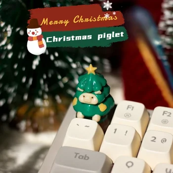ECHOME Christmas Piglet Keycap Cute Artisan Keyboard Cap Оригинальный Пользовательский Аниме-Колпачок для Ключей для Механической Клавиатуры Аксессуары Подарок