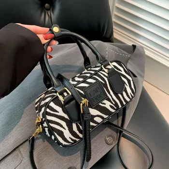 Зимняя сумка-тоут, маленькая круглая сумка, сумка для мобильного телефона, модная сумка через плечо из искусственной кожи, хитовая цветная решетчатая роскошная женская сумка