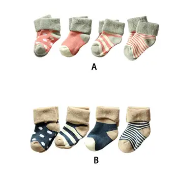 Комплект детских носков, 4 пары детских носков, дышащий хлопковый детский носок на щиколотке, противоскользящий Унисекс, розовый XS