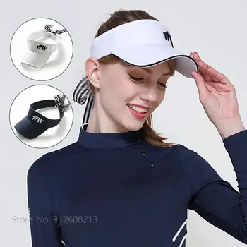 Женские кепки для гольфа Azureway, регулируемый солнцезащитный козырек для гольфа, женский солнцезащитный пустой цилиндр, женская спортивная кепка для активного отдыха с галстуком-бабочкой
