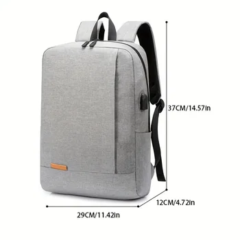 1 Упаковка 15,6-дюймового мужского делового простого компьютерного рюкзака с Usb-зарядкой, легкого школьного рюкзака для поездок на работу