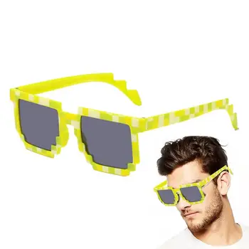 Пикселизированные солнцезащитные очки, 8-битные пиксельные солнцезащитные очки, вечерние солнцезащитные очки, пиксельные очки, пикселизированные тематические солнцезащитные очки для детей и взрослых на День рождения
