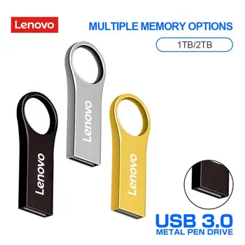 USB-флешки Lenovo объемом 2 ТБ Металлический флеш-накопитель USB 3.0 объемом 1 ТБ Высокоскоростная флешка Портативный USB-накопитель объемом 512 ГБ для настольных компьютеров Ps4 Ps5
