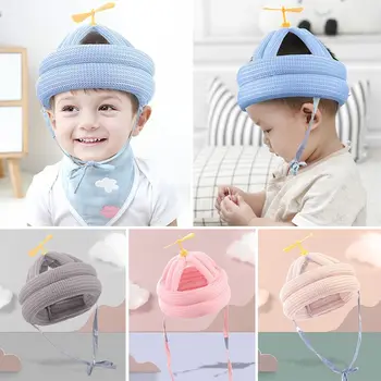 Мягкая защитная шапочка для ребенка, Полезная Регулируемая шапочка для защиты от падения и столкновений, Мультяшный коврик для защиты от падения для малышей