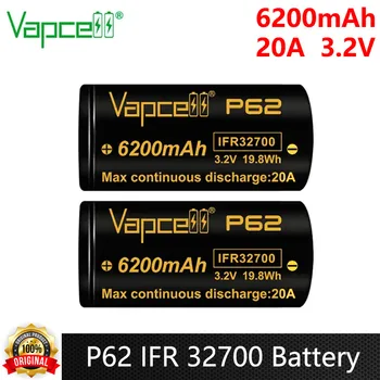 Оригинальный Аккумулятор Vapcell P62 IFR 32700 емкостью 6200 мАч, Перезаряжаемый Аккумулятор Lifepo4 20A 3,2 В Для электровелосипеда DIY Battery Pack