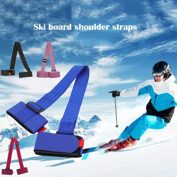 Крепления для лыжных палок, Ручка для плетей, регулируемые ремни, Защитный крюк-петля, Черная нейлоновая сумка для лыжных ручек на ремне
