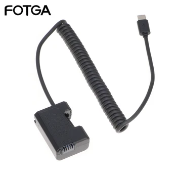 Фиктивный аккумулятор FOTGA NP-FW50 + Источник питания Type-C Пружинный Провод (35-100 см) Адаптер питания для монитора/Камеры Для Кабельного освещения