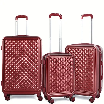 Чехол для багажа из АБС-пластика, комплект из 3 предметов, чемодан на колесиках, Красная дорожная сумка большого размера Mala De Viagem